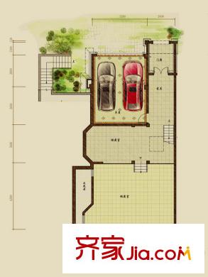 中海奧龍觀邸戶型圖亞歷山大城堡-地面層平面圖 5室4廳4衛(wèi)1廚