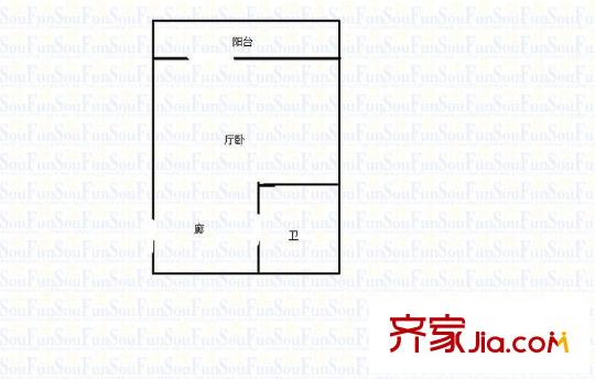 重汽彼岸新都 1室 戶型圖