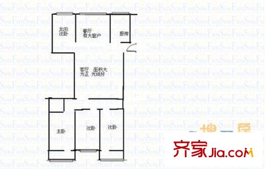 環(huán)山路單位宿舍 4室 戶型圖