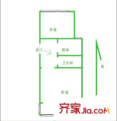 歷園新村 2室 戶型圖