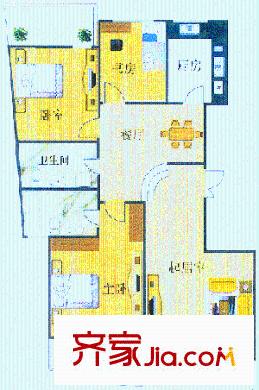 匯科旺園戶型圖3室2廳2衛(wèi)1廚