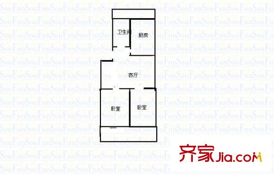 建鑫花園 2室 戶型圖