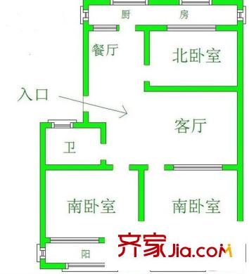 建鑫花園 3室 戶型圖