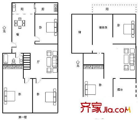 建鑫花園 5室 戶型圖