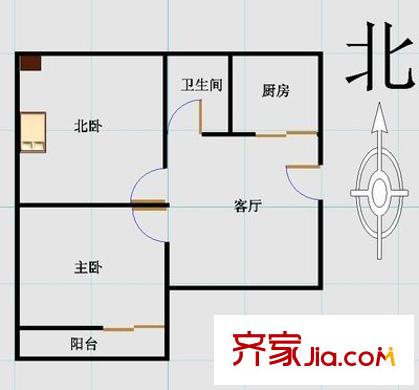 山師東路單位宿舍 2室 戶型圖