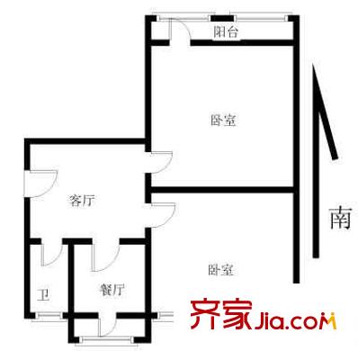 山師東路單位宿舍 2室 戶型圖