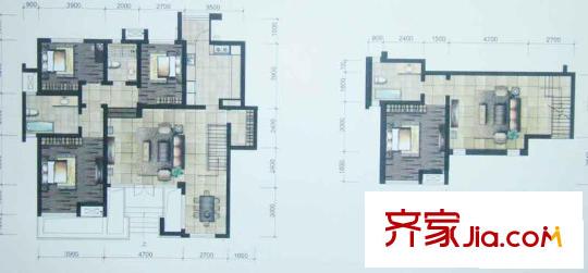 中齊未來(lái)城戶型圖花園洋房4#D2戶型 4室3廳3衛(wèi)1廚