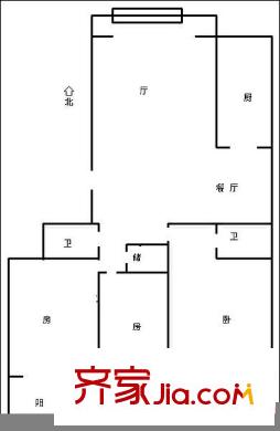 新東方花園 3室 戶型圖