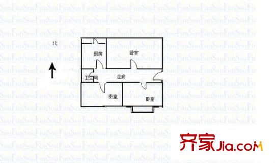 和平新村 3室 戶型圖