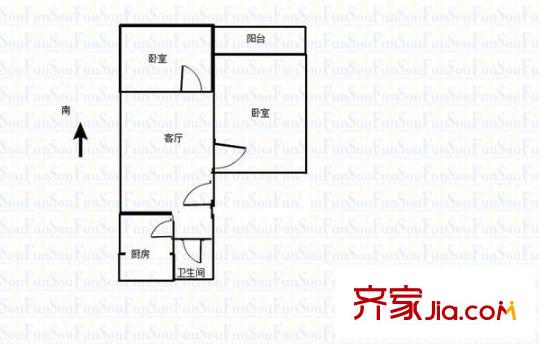 和平新村 2室 戶型圖
