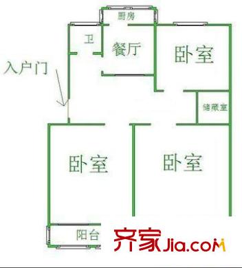 和平新村 3室 戶型圖