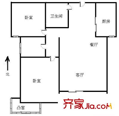 濟南萬達廣場 3室 戶型圖