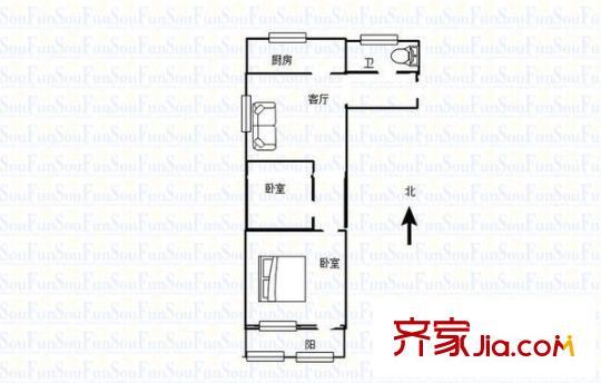 寶華新區(qū) 2室 戶型圖