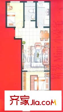 居易香桔市戶型圖2室 戶型圖（A3兩室兩廳戶型） 2室2廳1衛(wèi)1廚
