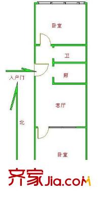 歷園新村 2室 戶型圖