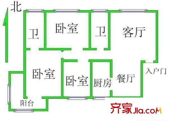 匯科旺園 3室 戶型圖
