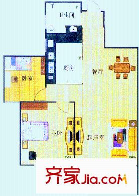 匯科旺園戶型圖2室 戶型圖 2室2廳1衛(wèi)1廚