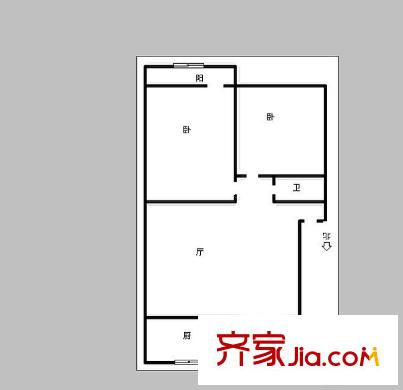三慶燕柳園 2居室 戶(hù)型圖