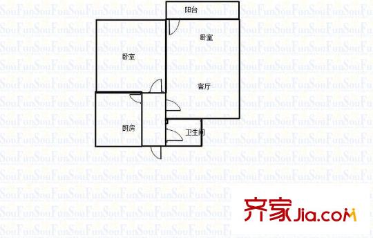 佛山苑 1室 戶型圖