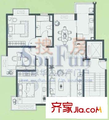 上?；▓@  4居室 戶型圖