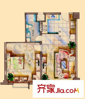 天業(yè)盛世花城戶型圖1室 戶型圖 1室1廳1衛(wèi)1廚
