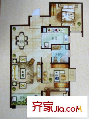 南益名泉春曉玲瓏美居（標(biāo)準(zhǔn)層戶型） 3室2廳1衛(wèi)1廚