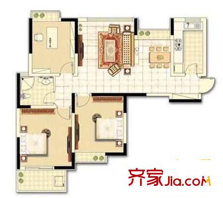 海信慧園 3室 戶型圖