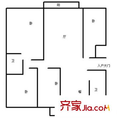 棋盤小區(qū) 4室 戶型圖