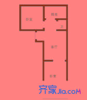 棋盤小區(qū) 2室 戶型圖