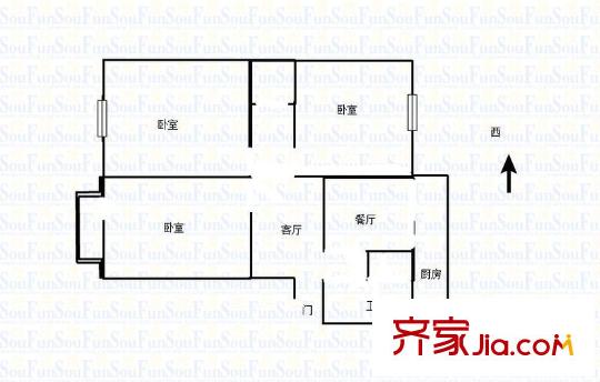 和平新村 3室 戶型圖