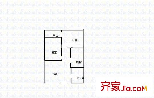 寶華新區(qū) 2室 戶型圖