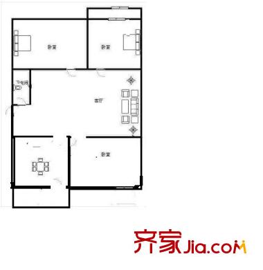 七里堡小區(qū) 3室 戶型圖