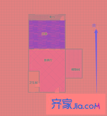 七里堡小區(qū) 1室 戶型圖