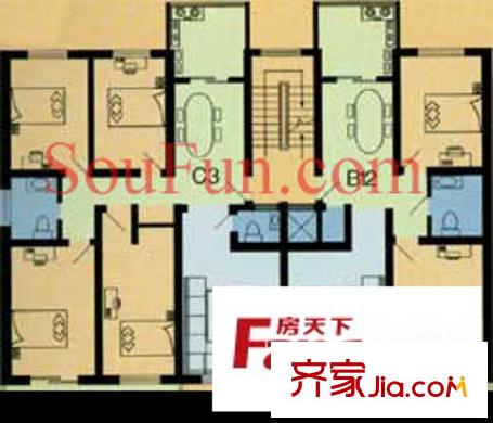 百花小區(qū)戶型圖2室2廳1衛(wèi)1廚