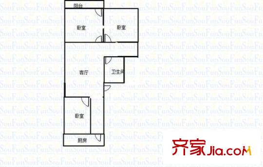 百花小區(qū) 3室 戶型圖