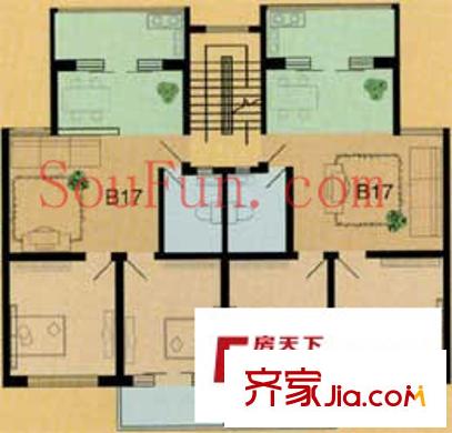 百花小區(qū)戶型圖2室2廳1衛(wèi)1廚