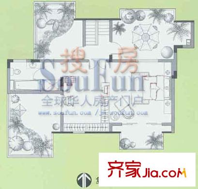 上?；▓@戶型圖復(fù)式G上層戶型 4室2廳2衛(wèi)