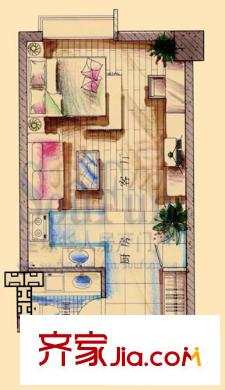 天業(yè)盛世花城戶型圖1室 戶型圖 1室1廳1衛(wèi)1廚