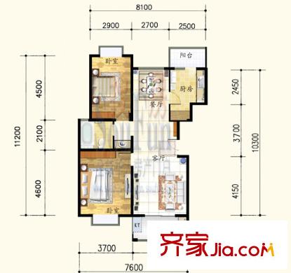 天業(yè)盛世花城戶型圖 2室 戶型圖 2室2廳