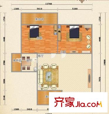 南全福小區(qū) 2室 戶型圖