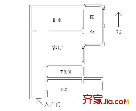 明湖小區(qū) 1室 戶型圖