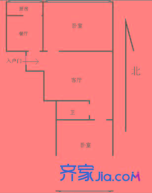 明湖小區(qū) 2室 戶型圖