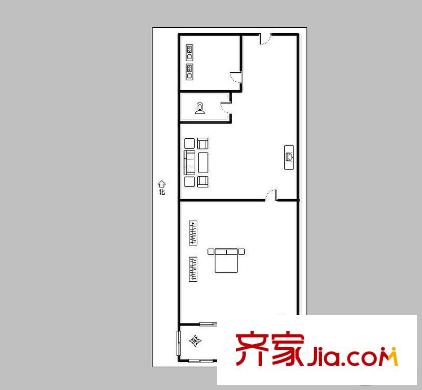 明湖小區(qū) 1室 戶型圖