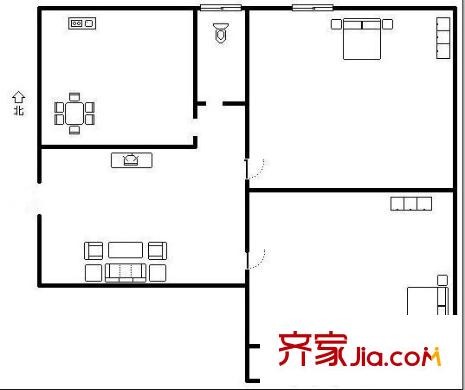 花園小區(qū) 2室 戶型圖