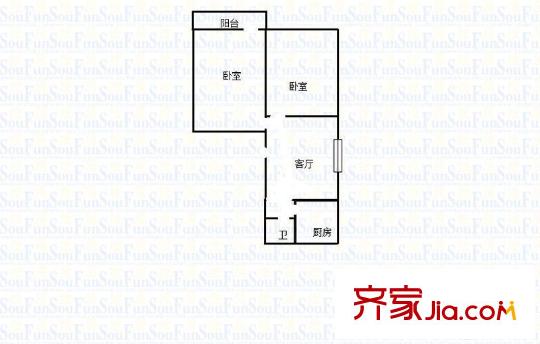 工人新村 2室 戶型圖