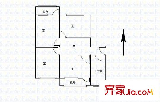 工人新村 3室 戶型圖