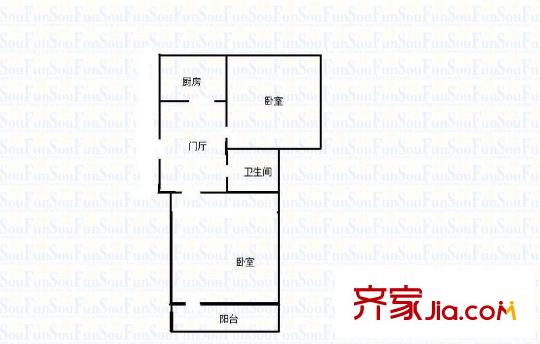 工人新村 2室 戶型圖