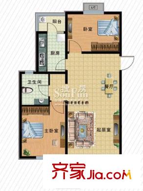 茗筑美嘉 2室 戶型