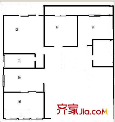 銀座花園 3室 戶型圖