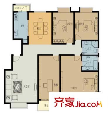 銀座花園戶型圖g 4室2廳2衛(wèi)1廚